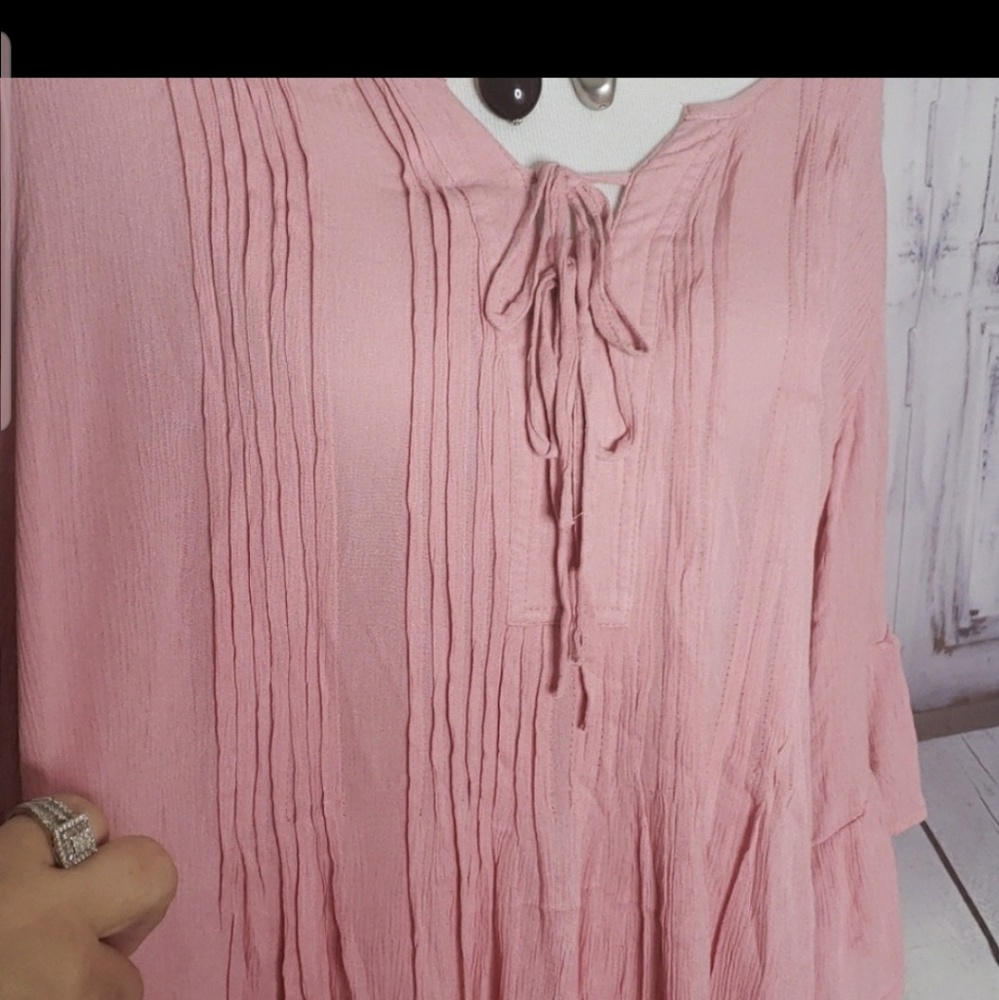 NEW STYLE & CO SIZE 1X MAUVE WOMENS BLOUSE TOP - Picture 5 of 7